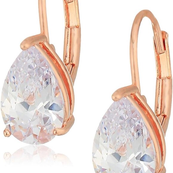 Other - Sterling Silver or Gold Plated Sterling Silver Pear Cut Cubic Zirconia Leverback